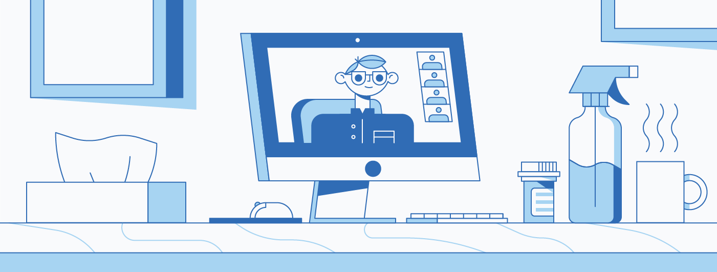 employee working remotely illustration